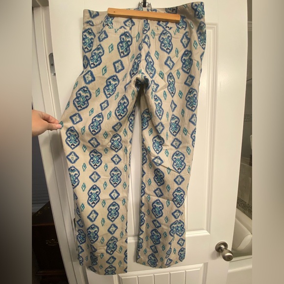 NWOT Willi Smith Aztec Boho Wide Leg Linen Pant - Picture 10 of 12